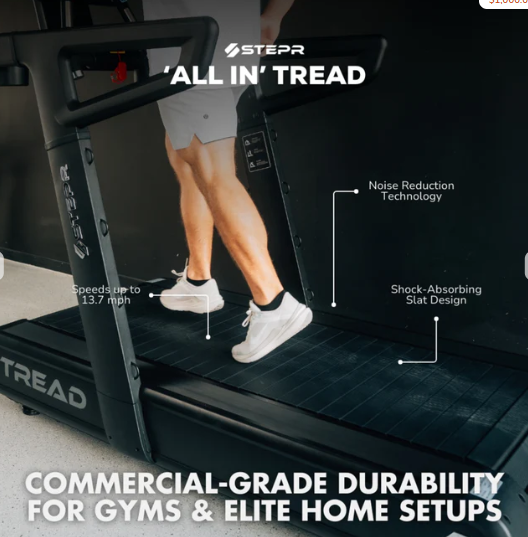 STEPR COMMERCIAL RUBBER SLAT BELT TREADMILL