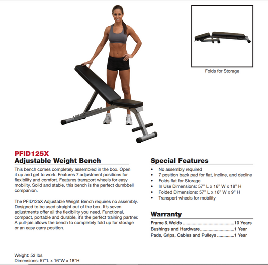 BODY SOLID  FID BENCH PFID125X