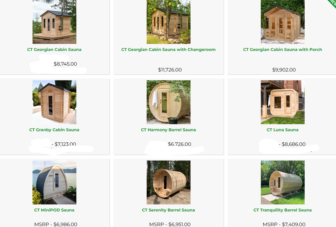 LEISURECRAFT  SAUNA COLLECTION  - CONTACT FOR PRICING AND OPTIONS ON MODELS NOT ONLINE