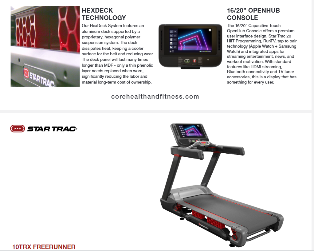 STAR TRAC 10TRX FREERUNNER™ TREADMILL  LCD