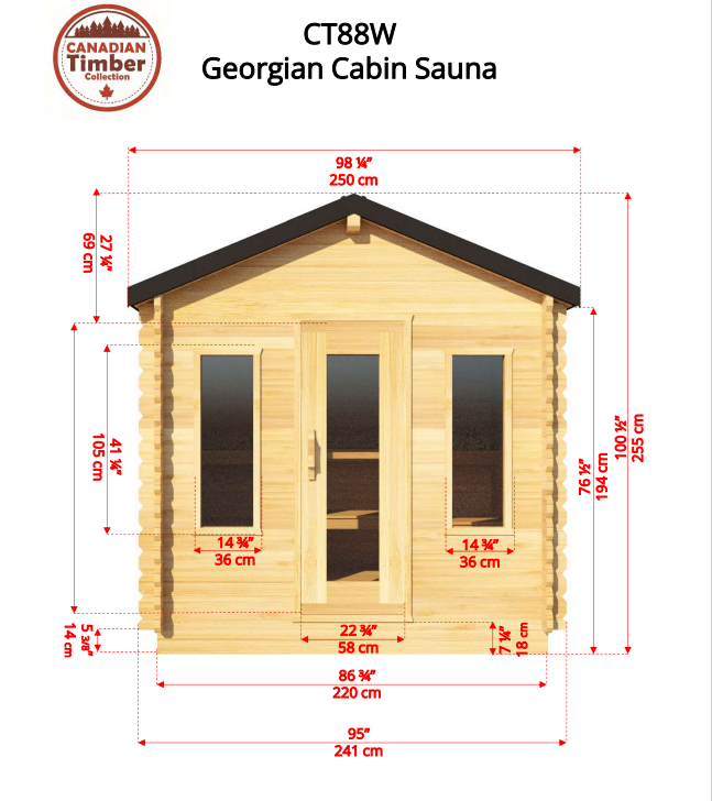 LEISURECRAFT GEORGIAN CABIN SAUNA WITH CHANGEROOM