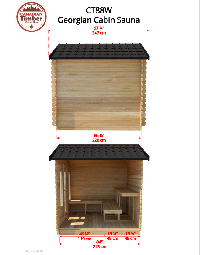 LEISURECRAFT GEORGIAN CABIN SAUNA WITH CHANGEROOM