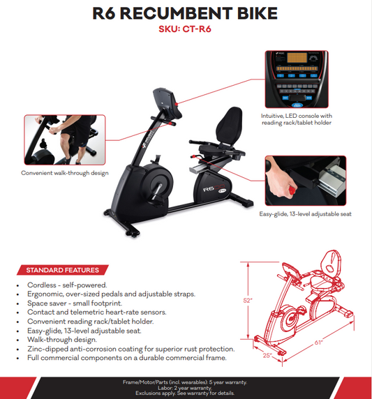 INFLIGHT FITNESS R6 RECUMBENT