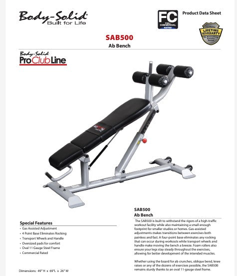 BODY SOLID  AB BENCH