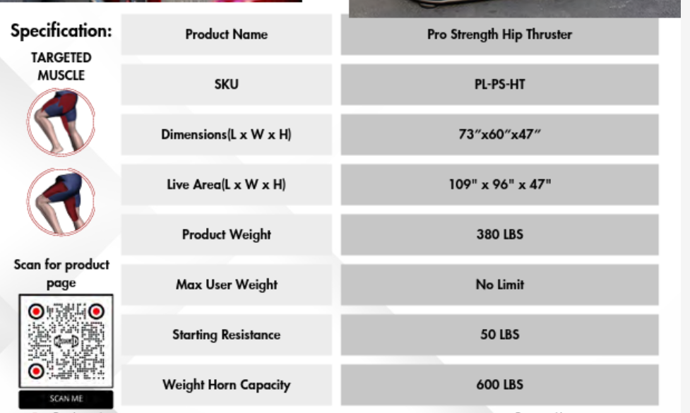 Muscle D Fitness Pro Strength Hip Thruster Plate Loaded Glute Drive