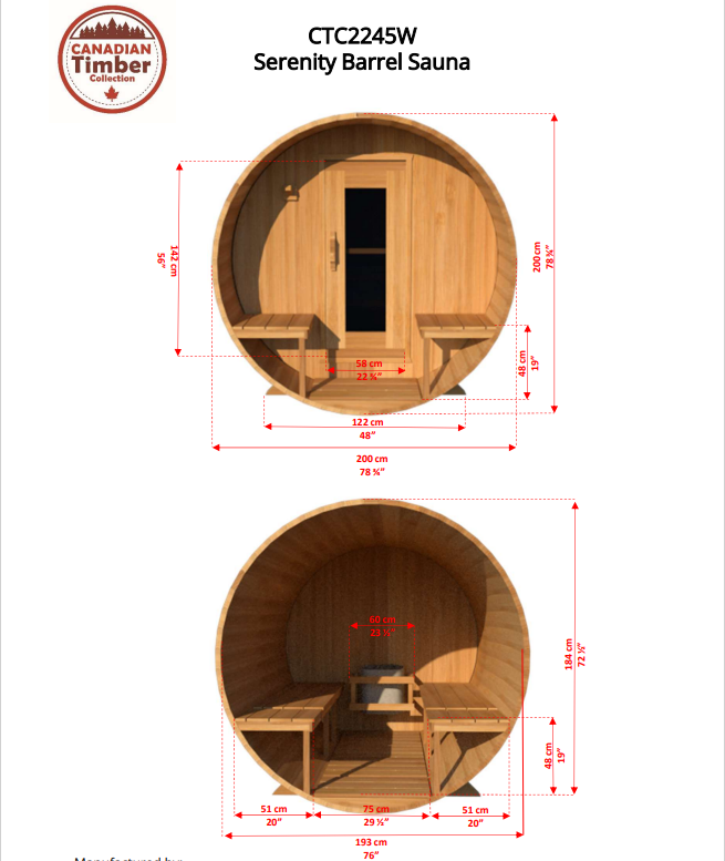 LEISURECRAFT CT SERINTY BARREL SAUNA