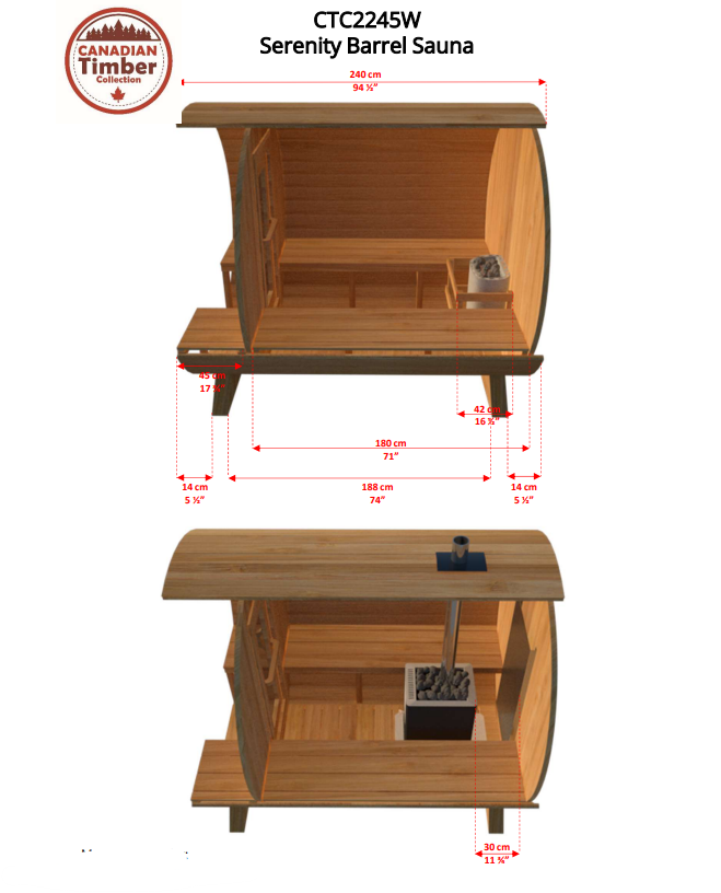 LEISURECRAFT CT SERINTY BARREL SAUNA