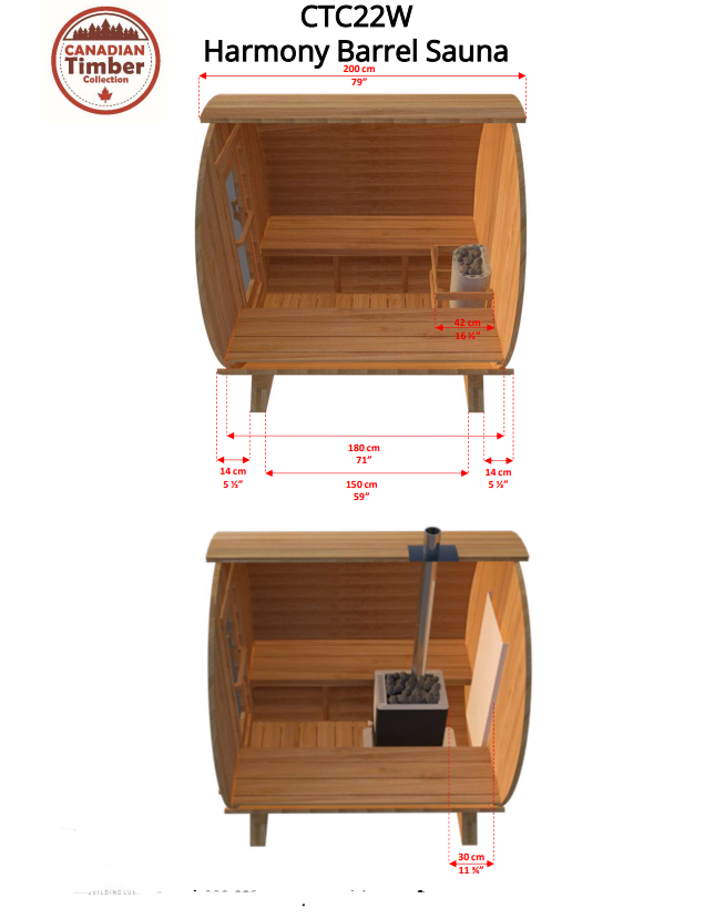 LEISURECRAFT CT HARMONY BARREL SAUNA